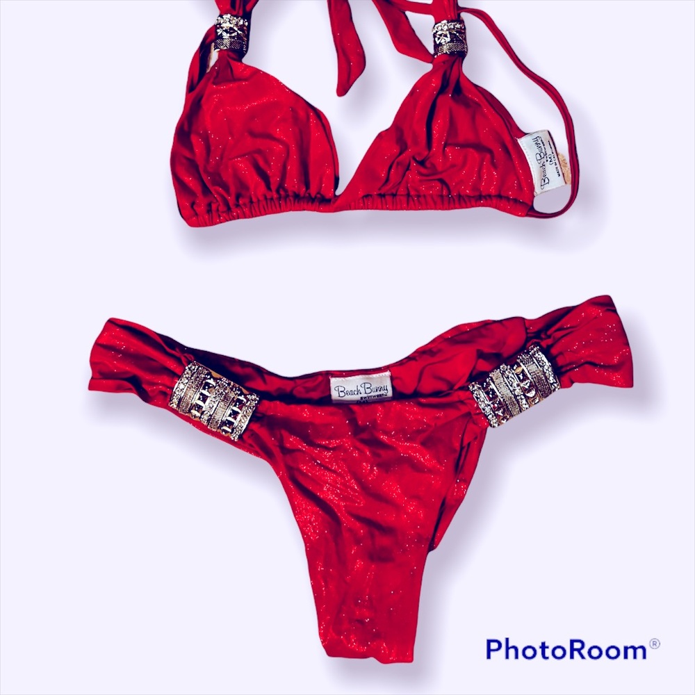 Red shimmer Bikini